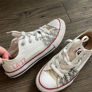 Converse sneakers white with palms paint